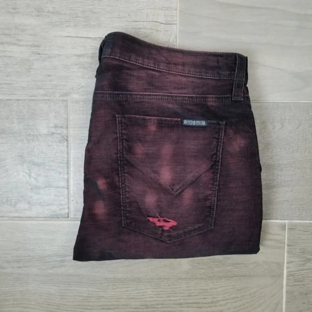 Hudson Red‎ Black Distressed Jude Slouch Skinny